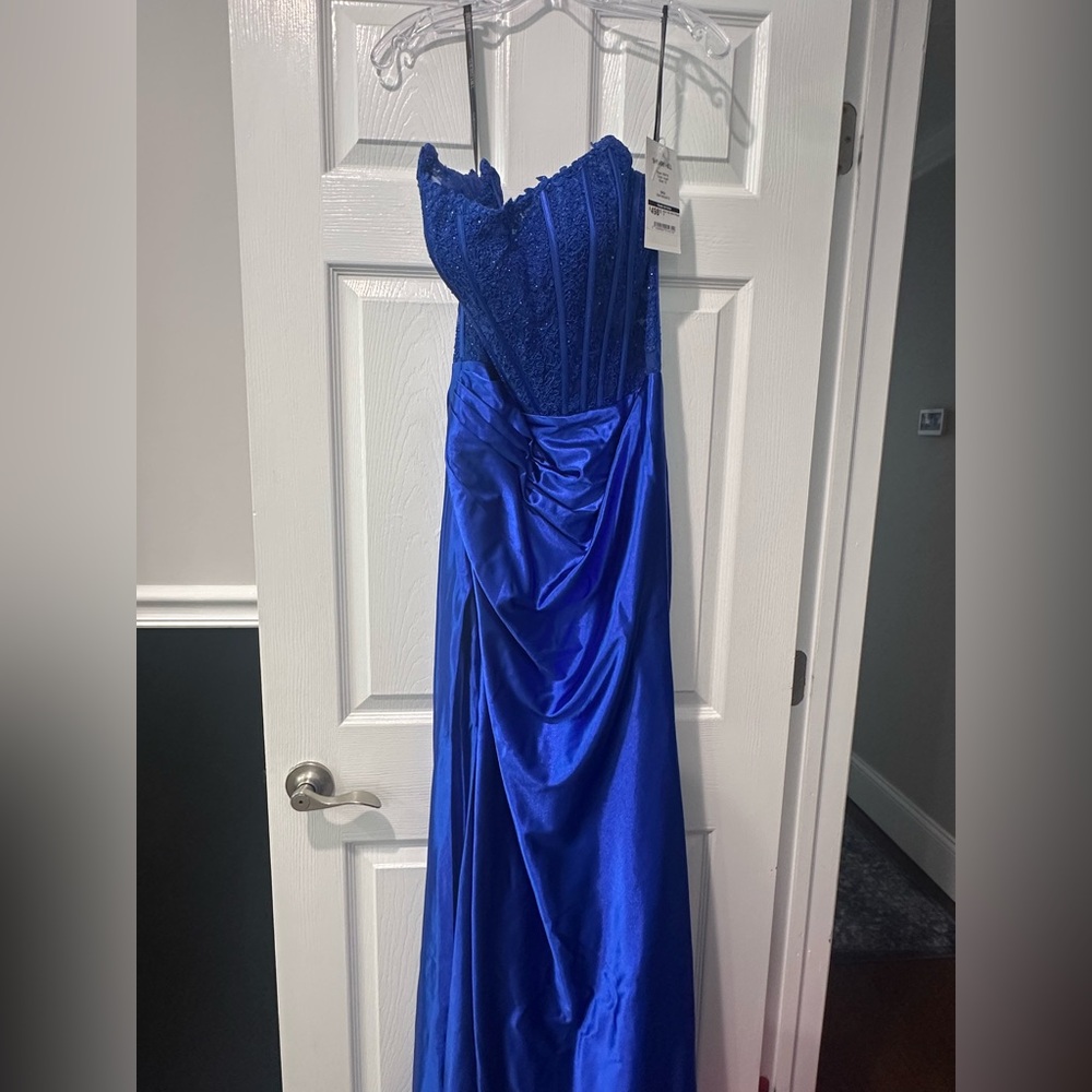 New With Tags Sherri Hill Prom Dress Style 55419 Royal Blue Size 12